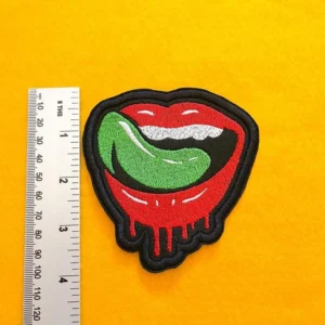 Falling in Reverse embroidered band patch on denim jacket