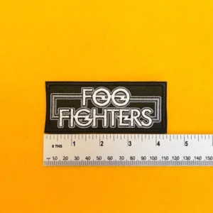 Foo Fighters embroidered band patch on denim jacket