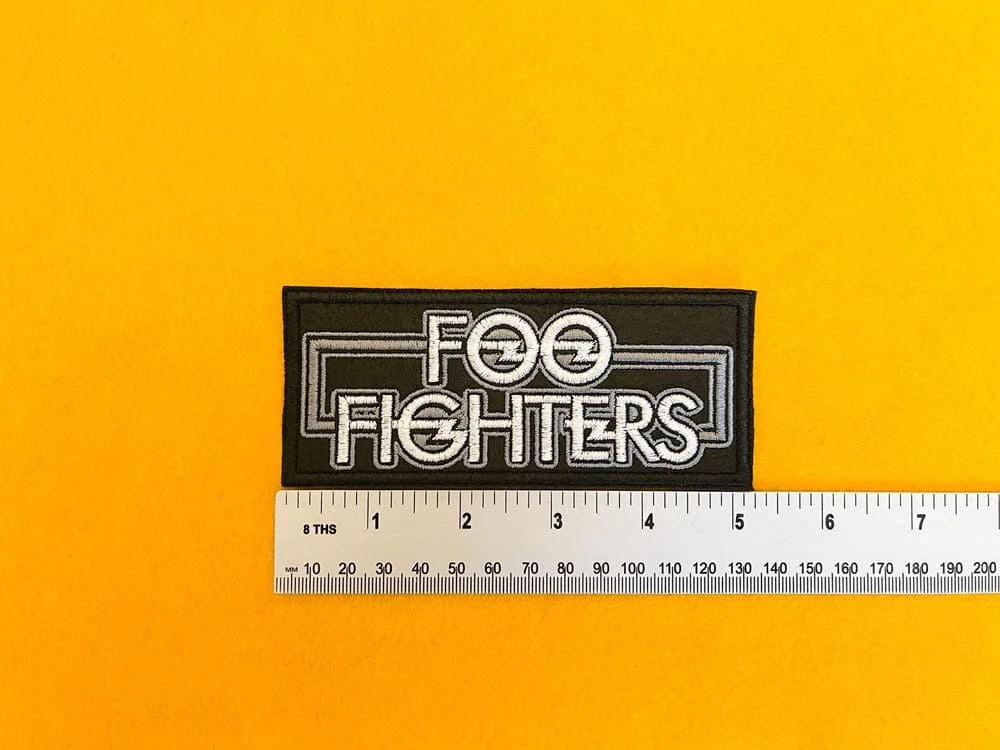 Small medium and large Foo Fighters patch size comparison