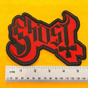 Close-up of embroidered border and stitching