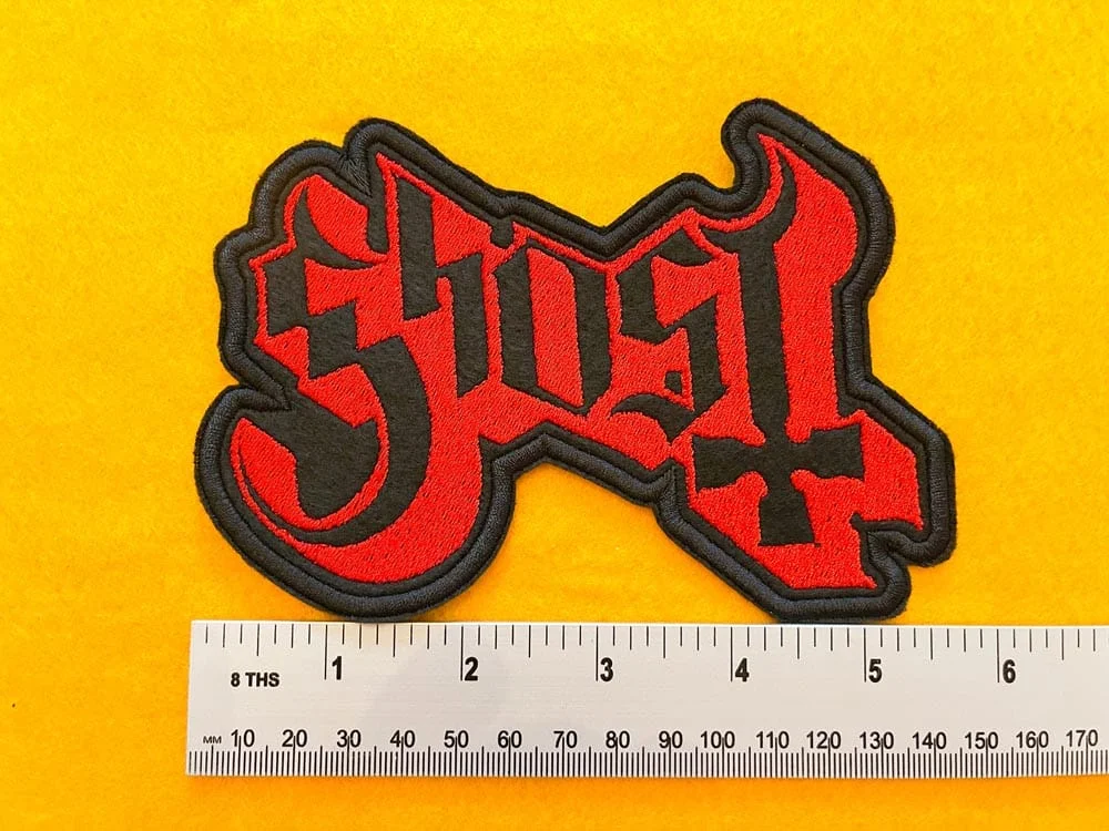 Close-up of embroidered border and stitching