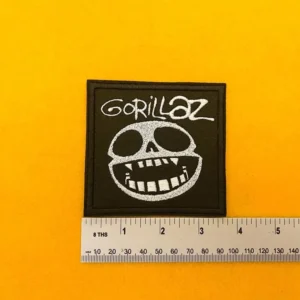 Gorillaz embroidered band patch on denim jacket