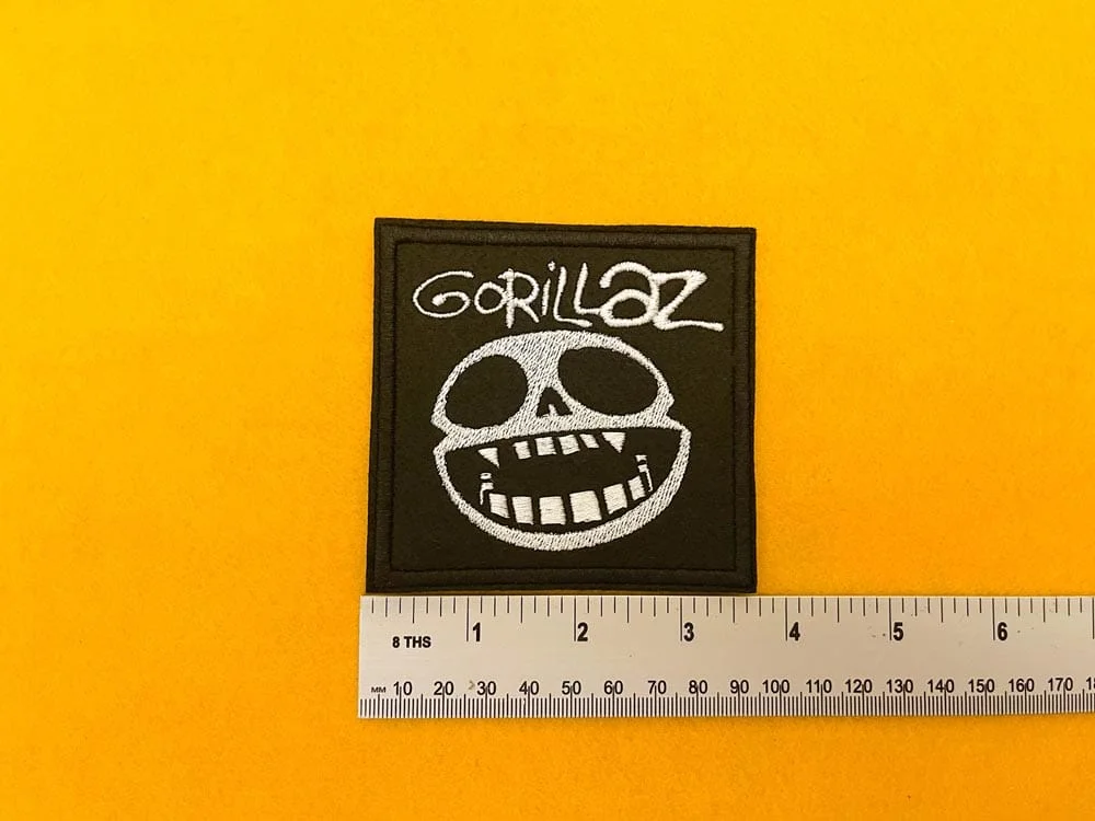 Gorillaz embroidered band patch on denim jacket