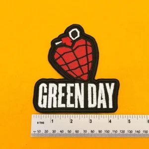Green Day embroidered band patch on denim jacket