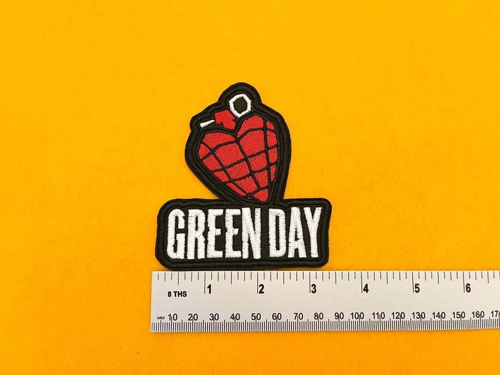 Green Day Patch 2 embroidered design dimensions