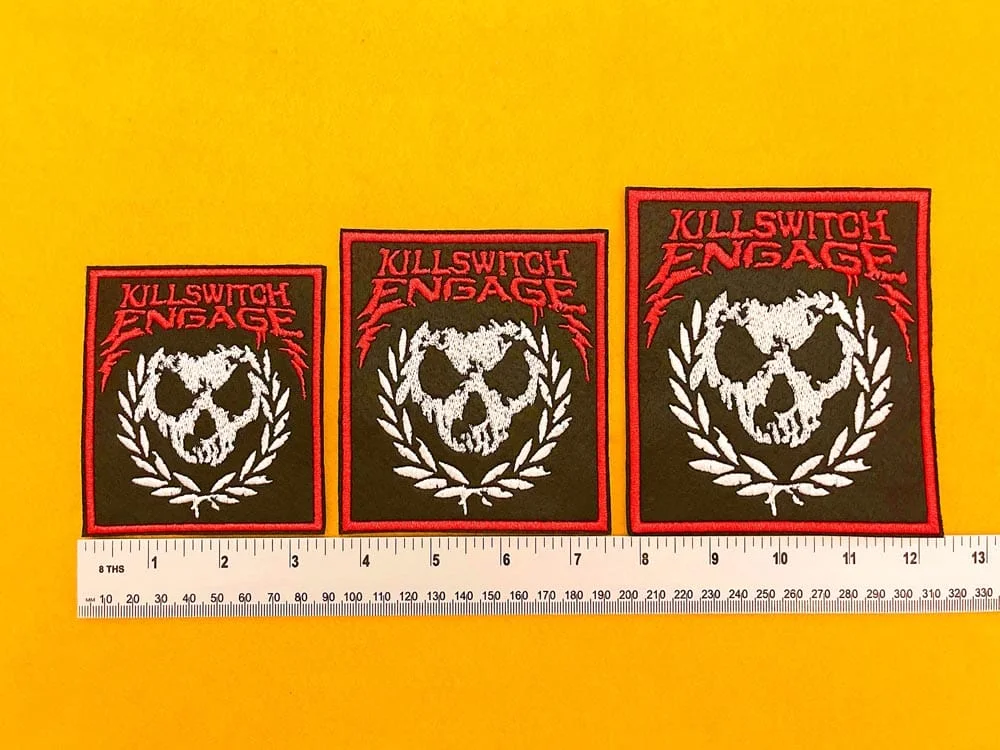 Small medium and large Killswitch Engage patch size comparison