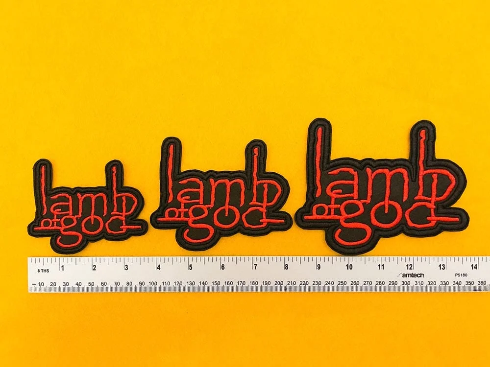 Small medium and large Lamb of God patch size comparison