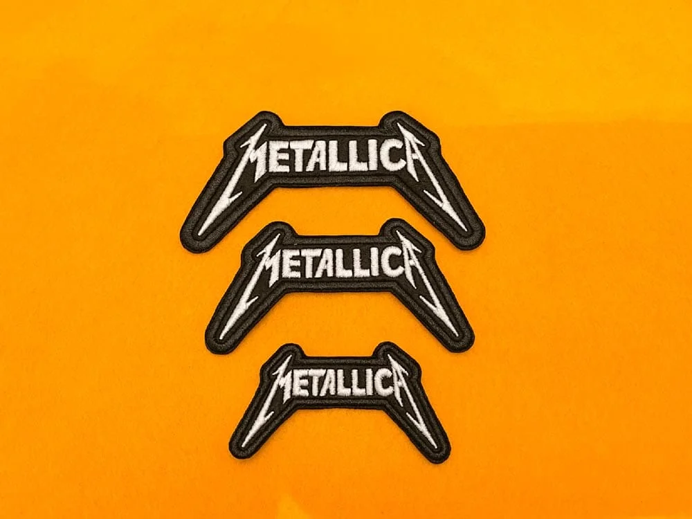 Metallica embroidered band patch on denim battle jacket