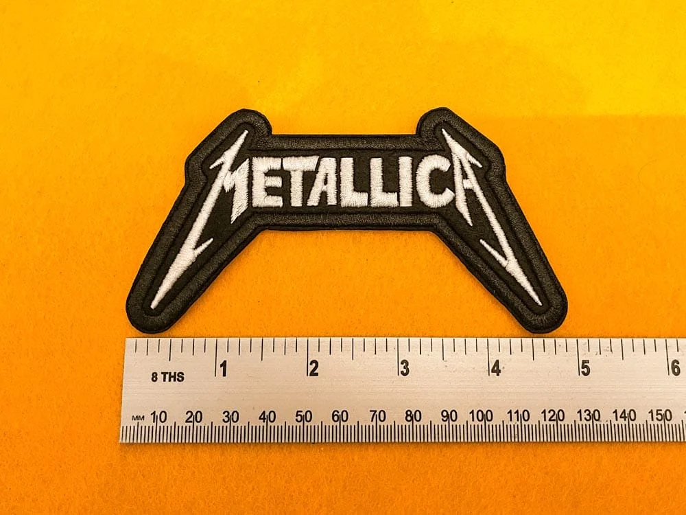 Small medium and large Metallica patch size comparison