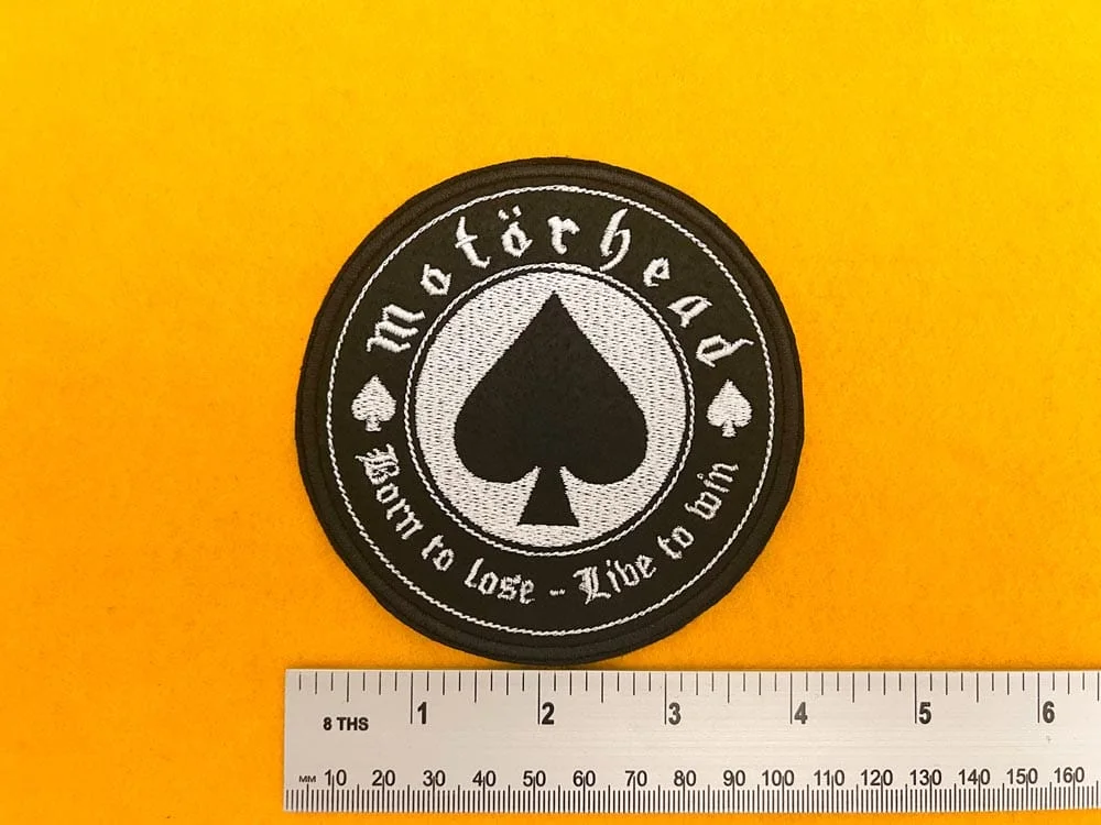 Small medium and large Motörhead patch size comparison