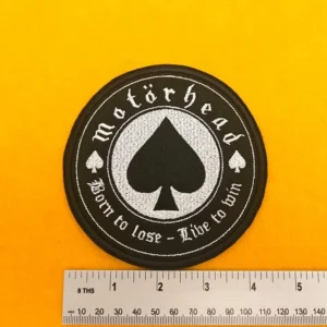 Motörhead patch dimensions beside ruler