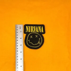 Nirvana embroidered band patch on denim jacket