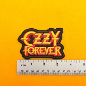 Ozzy Forever embroidered band patch on denim battle jacket