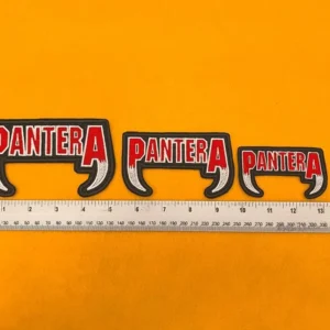 Pantera embroidered band patch on denim battle jacket