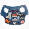 Mod Denim Dog Jacket with embroidered music patches