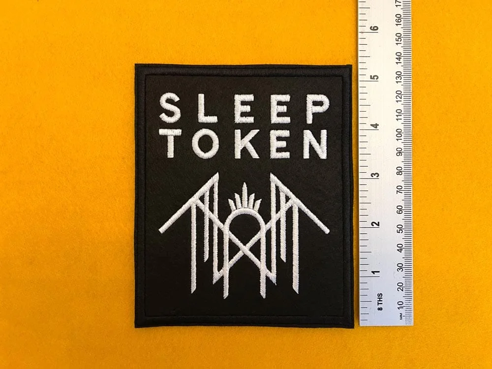 Small medium and large Sleep Token patch size comparison
