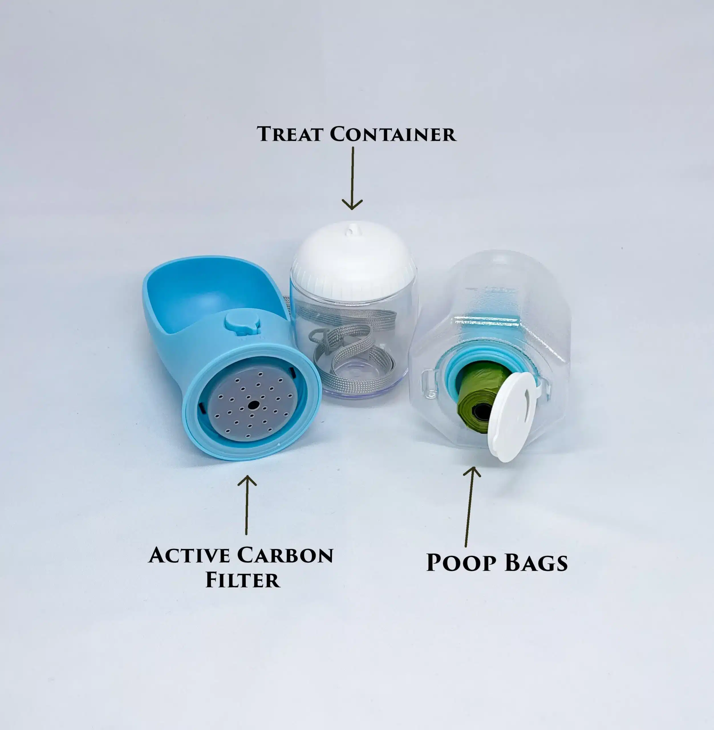 Portable dog water bottle with built-in drinking bowl