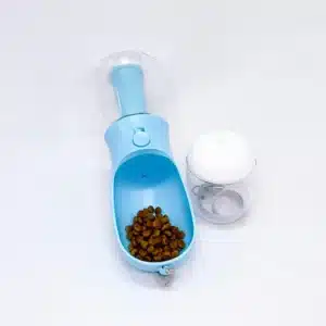 3-in-1 dog water bottle with food and treat container
