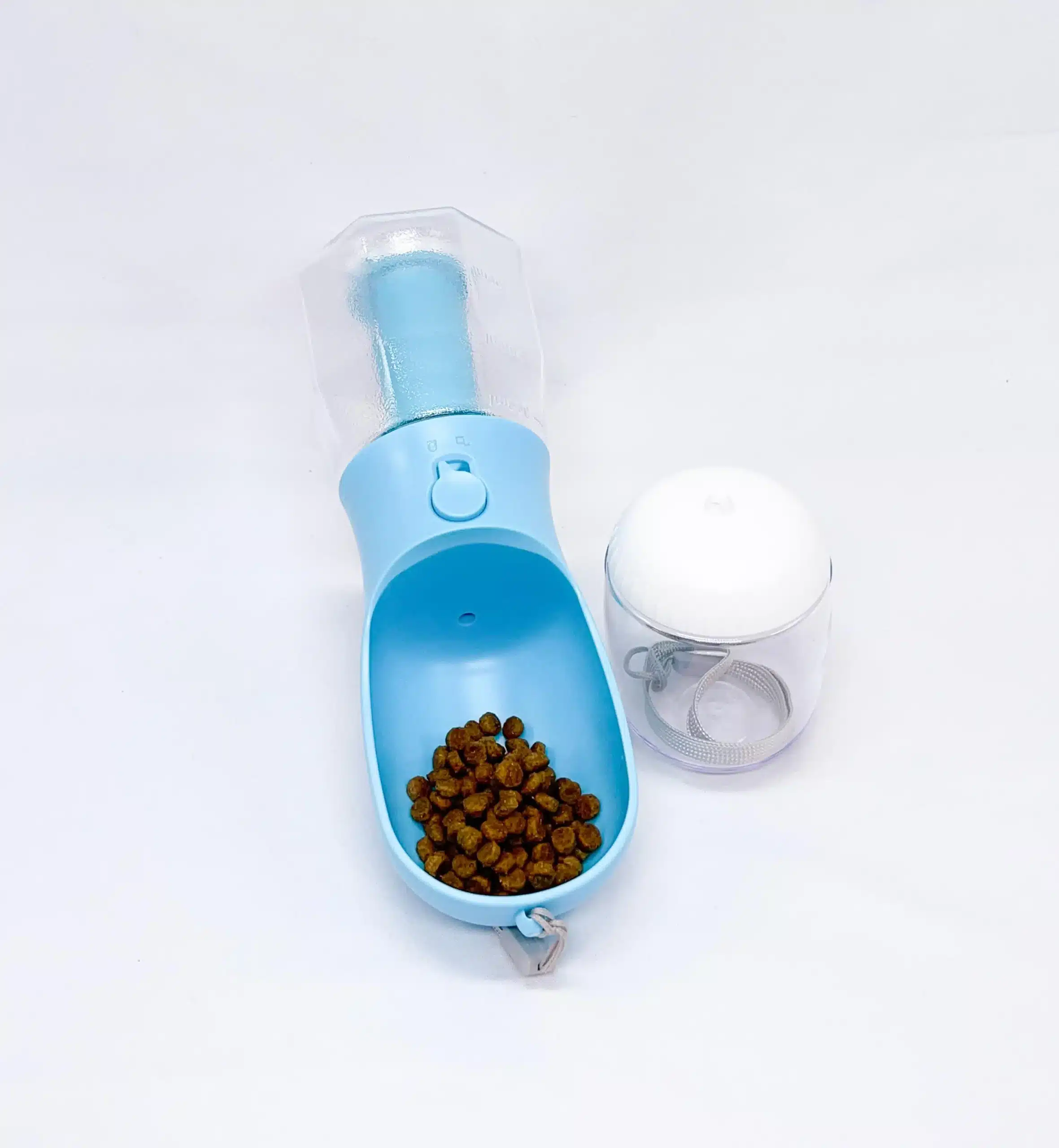3-in-1 dog water bottle with food and treat container