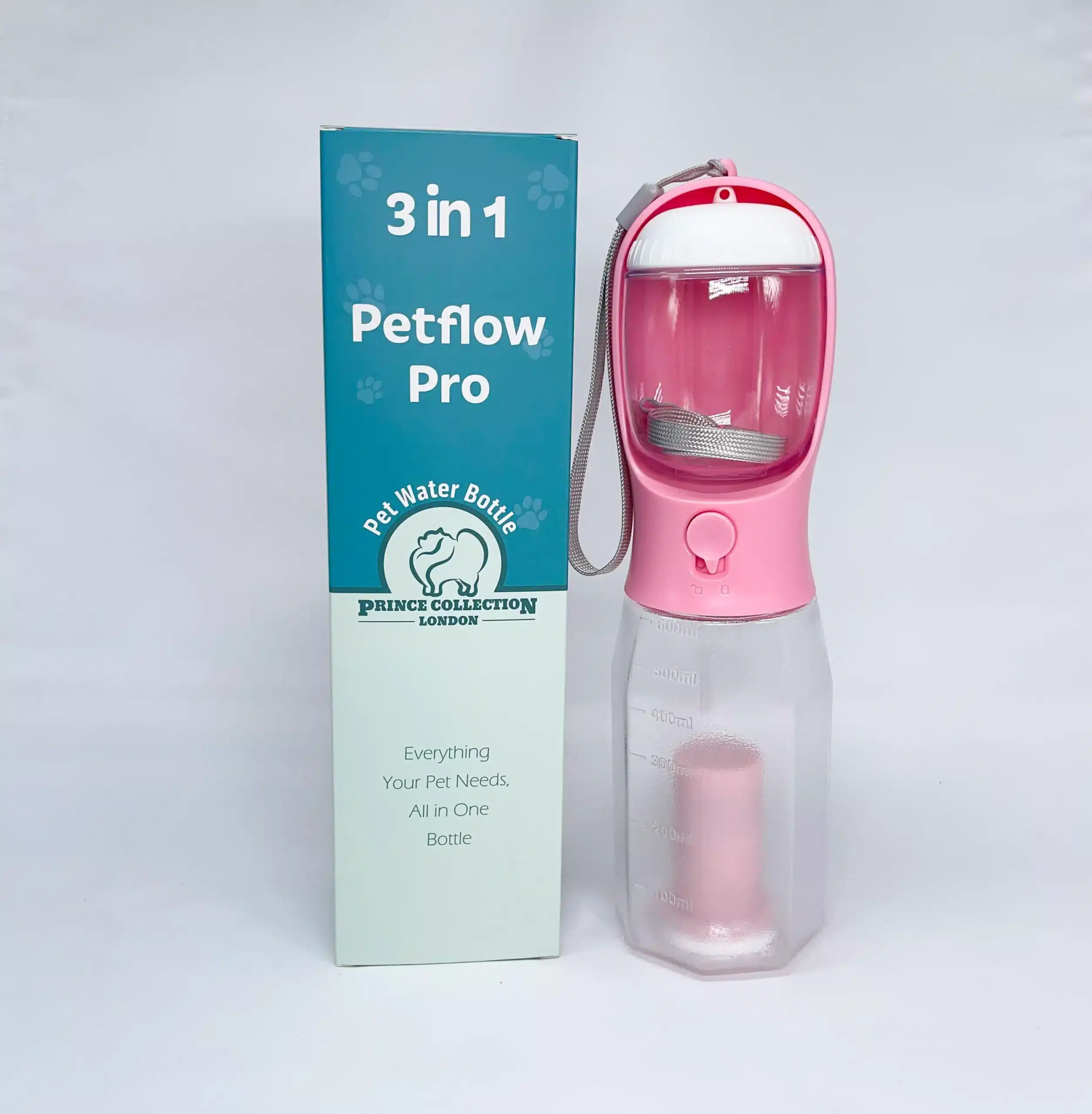 PetFlow Pro dog water bottle with replaceable water filter