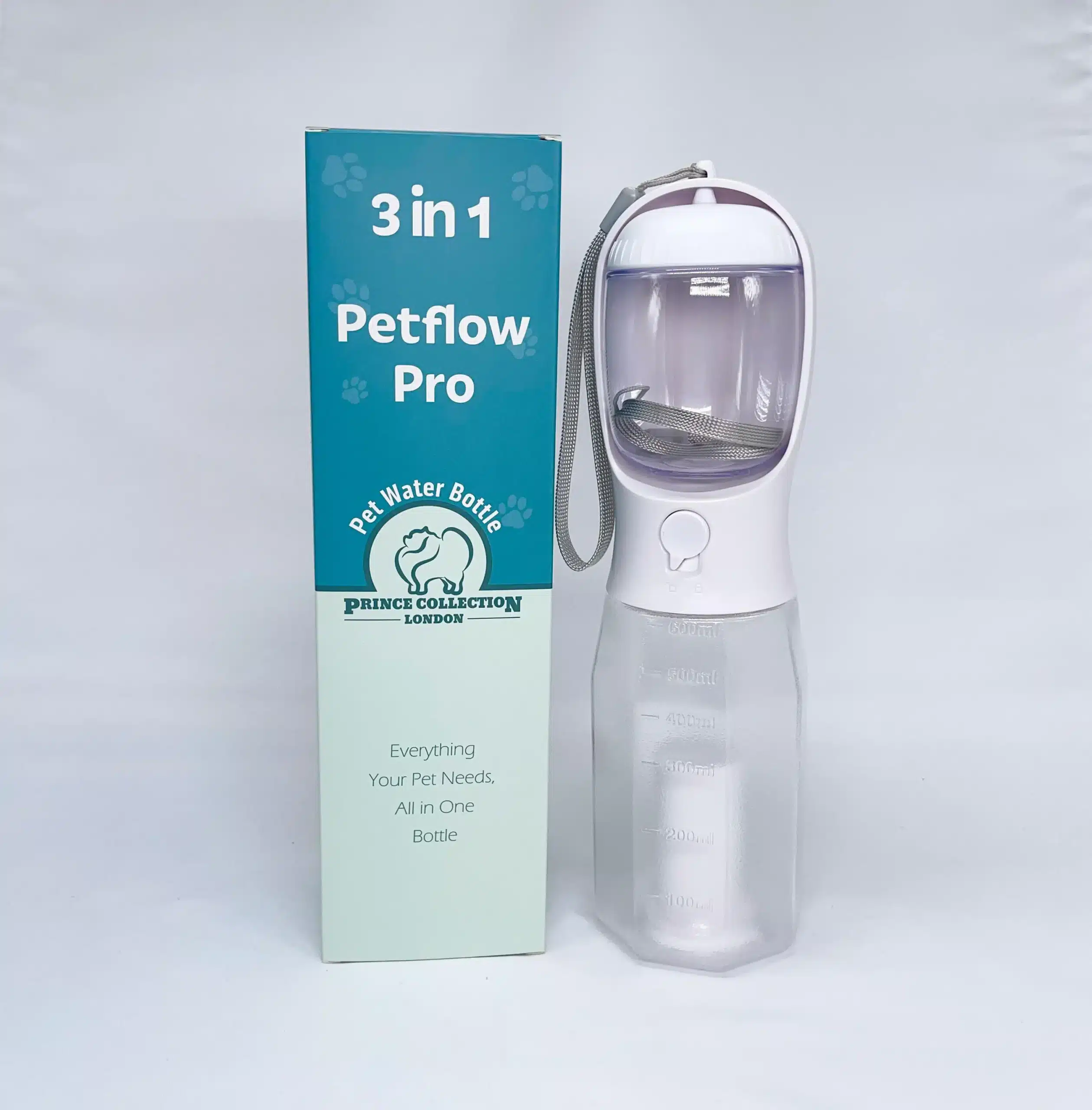 Portable dog water bottle for walks and travel
